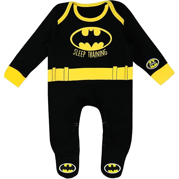Abbigliamento Neonato Cotone Tuta 3 Pezzi Batman Per Bambino - Cappello E Calzini Inclusi, Cotone, Maniche Lunghe Costume Halloween Bambino