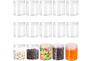15 stycken 240 ml genomskinliga plastburkar, plastburkar med lock, lufttäta behållare för BPA-fri mat för gör-det-själv, hant