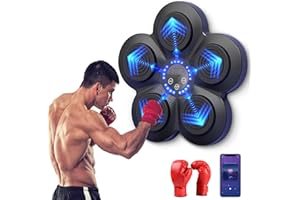 VBOOLAS Music Boxing Machine,LED Bluetooth Musik Boxmaschine mit Handschuhe, 9-Gang-Einstellung und Mehrere Schlagmodi,Wandmontage, Musik Boxing Maschine Erwachsene,Boxen Kinder,Stressabbau