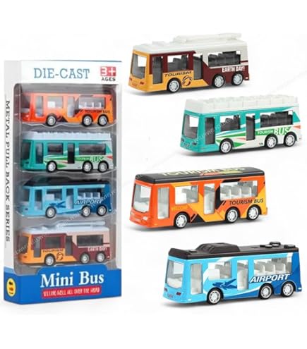 STAR IMPEX Metal Mini Bus Toy | Alloy Pull Back Diecast Model