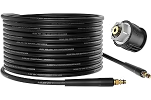 OHAYORI 15M High Pressure Washer Hose Kit Compatible with Karcher K2 K3 K4 K5 K6 K7, Replacement Jet Wash Hose with Quick Connect Adapter, Pressure Washer Accessory - Click Plug Cleaning Pipe Extension Hose