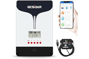 GCSOAR MPPT Laderegler 100A 12V/24V/48V Max PV 200V Solarladeregler LCD Display Opitonale App Fernüberwachung für Gel AGM versiegeltes überflutetes LifePO4 Lithium