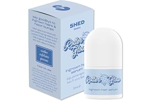 SHED BEAUTY Roller Glow Ingrown Hair Serum for Women — AHA, BHA, PHA Exfoliant After Shave Care — Razor Bump Solution for Bikini Line, Legs & Underarms — Aloe Vera & Niacinamide Skin Soother — 30ml Roll-On