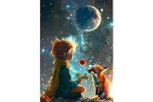 QINRUBB DIY Dessin Animé Peinture Diamant Painting Kit, 5D Prince Renard Art du Diamant Complet Kits, Espace Diamond Art Kits Point de Croix Painting pour Adultes Débutants Maison Décor 30x40cm