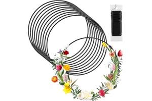 Tophoniex 6 inch Floral Hoop Macrame Rings Dream Catcher Metal Floral Hoop Centerpiece with Paddle Wire Metal Circle Hoops for Wedding Table Crafts DIY Wreath Candle Rings
