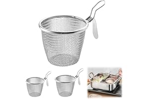 Generico Cestello per Pasta Separati in Acciaio Inox, Scolapasta in Acciaio Inox con Manico, Cestello per Pasta in Rete con Manico per Appendere Perfetto per Cucina E Ristorante