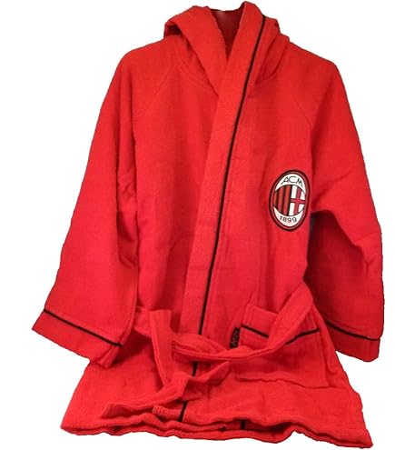 Accappatoio Ufficiale Milan Uomo - Microfibra Con Cappuccio E Sacca, Taglie S-XXL - Foto 9