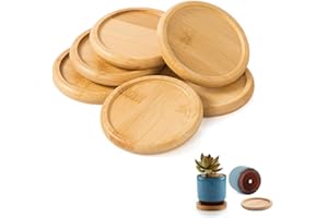 Gfamous 6 Pezzi Sottobicchieri in Legna,Set Sottobicchieri Legno,Sottobicchieri Rotondi in Legno,Portacandele in Legno in Bambù,Sottobicchieri Rotondi in Bambù,per Birra,Tazza da Caffè,Tazze da Tè