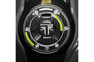 labelbike - 3D Sticker Motorcycle Fuel Tank Cap Protection and Decoration in Resin Compatible with Triumph Daytona 660 2024 - Color Carbon Black Yellow