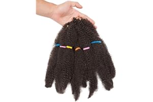 S-NOILITE 3Pcs Estensione dei capelli ricci Treccia di capelli Kinky Crochet Kinky Twist Hair Extensions 11",120g - Marrone scuro