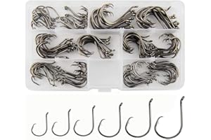 JSHANMEI Ã‚® 150pcs/box 7384 2X Strong Custom Offset Sport Circle Hooks Black High Carbon Steel Octopus Fishing Hooks-Size:#1-5/0 by Jasmine