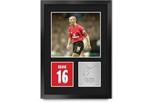 HWC Trading Roy Keane Gifts Printed Signed Autograph Picture for Football Fans and Supporters - A3 Portrait Framed