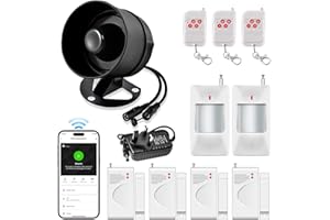 FUERS House Alarms System WiFi Home Security Systems Anti-theft 120DB Alarm with Free Notification APP Control &Remote Control for Garage Shed (11 PCS-Mod.3)