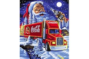 Diamond Painting Kits with Tools, Meecaa Santa Truck Christmas Moon DIY 5D Full Drill Cross Stitch Diamond Mosaic Art Crafts 30x40cm (Santa Claus 1)