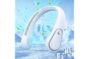 PHEJIE Ventilador de Cuello, Mini Ventilador de Cuello Portátil 4000 mAh capacidad, Ventilador USB con 3 Velocidades Ajustable con 360° de Flujo de Aire para el Hogar, Oficina, Viajes