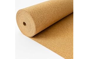 FUTURAZETA Rotolo di Sughero Supercompresso Spessore 3 mm. Rivestimento Muro Parete Fredda Tappetino Sotto Pavimento Parquet Bacheca (10 Mq)