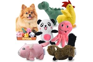 LEGEND SANDY Juguete de Peluche chirriante para Perro, Paquete de 6 Unidades, Juguetes masticables para Cachorros pequeños a Granel con chirriadores, Bonito Juguete Suave para Perros pequeños y