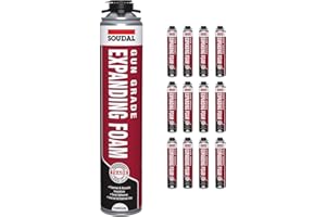 TRULY PVC SUPPLIES 12 x Gap Filler Expanding Foam Soudal Gun Grade 750ml PU Polyurethane Foam Can