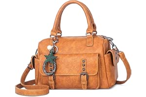 SODOLLEE Bolso Mujer Colgante Exquisito Bolsa de Mano Retro Bolso de Hombro con Asa Superior Cuero PU Señora para Compras Trabajar Desplazarse Amarillo
