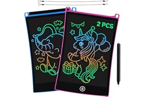 GUYUCOM Kids Toys for 2 3 4 5 Years Old, 8.5 inch Drawing Pad Girls Toy, 2 Pack LCD Drawing Tablet for Kids Colorful, Children Toy Toddler Travel Holiday Essentials for Christmas Birthday (Blue&Pink)