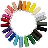 TRIXES Kit 24 Spools Polyester Thread Assorted | Includes spools of thread approx. 182 Meters for Sewing, Repairs and Crafts