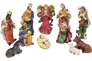 ToCi Belén navideño con 11 Figuras (de hasta 10 cm) de diseño clásico para decoración navideña de belén