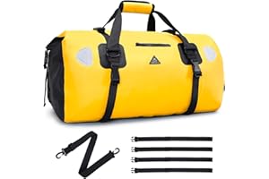 Haimont Waterproof Duffel Bag Roll Top Dry Duffel Bags with Tie Down Straps for Motorbike, Boating,Kayaking, SUP, Travel, 50L/70L