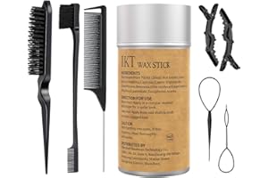 PASAROSE Hair Wax Stick,Slick Back Hair Brush for Hair, Non-Greasy Hair Wax Sticks for Styling Puffs and Wigs,Combing Brush for Loose Hair,Rat Tail Comb for Separation,Edge Brush for Finishing