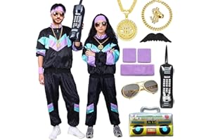 Maryparty Deguisement Annee 80 90 Femme Homme Halloween Disco Costume Hippie Disco Accessoire Fluo Lunettes de Soleil Carnaval Adulte