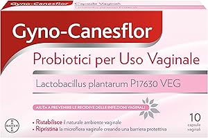 BAYER SPA Gyno-Canesflor Probiotico Vaginale, Previene le Recidive di Candida Vaginosi Batterica e Infezioni Intime, Probiotici per Flora Vaginale 10 Capsule Vaginali