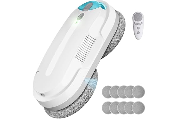 HIXZAP X1 Robot Nettoyeur de Vitres avec Spray Ultrasonique Bidirectionnel, Réservoir 85ml, Détection des Bords, Navigation Intelligente, pour Fenêtres et Miroirs (Blanc) (Blanc)