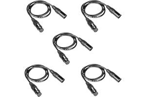 Wonsung 5PCS 2m long dmx 512 xlr Cable dmx 6.5ft 3 Pin True Dmx Cable male to female for dmx stage lights