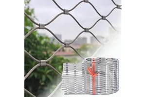 DTVEW Flexible Cable de Malla de Acero Inoxidable, Red de Seguridad para Balcón 304 Malla de Cuerda de Acero Inoxidable, Red Anticaída, Personalizable(8cm/1.5mm,0.8x2m/2.6x6.6ft)