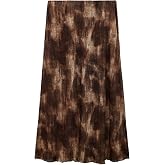 Astarlı Batik Desenli Slim Fit Midi Boy Etek
