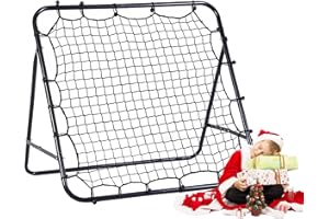 ETRAVEL Adjustable Football Rebound Net 62x62cm Dual-Angle Soccer Trainer with Steel Frame | Portable Folding Rebounder for Passing & Shooting Practice | Outdoor Sports Equipment Child Youth