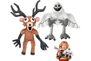LUNULE 2Pcs 99 Nights In The Forest Plush Toy, The Forest Figures Plush, Game Inspired Deer Villain Collectible and Soft Owl Plushie Toys, Cuddly Stuffed Animal Doll Gifts for Kids Adults Collectors