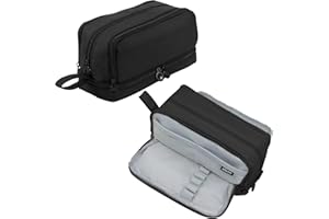 TZEKING Piórnik o dużej pojemności, z 4 przegródkami, dla dziewcząt, nastolatków, na długopisy, z zamkiem błyskawicznym, dla dziewcząt, wytrzymały piórnik na przybory piśmiennicze, czarny, youthful,