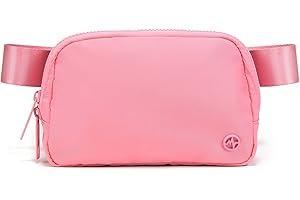 Pander Double Zipper Fanny Pack Nylon Everywhere Belt Bag, Fashion Waist Packs for Women with Adjustable Strap, 1L. (Light Pink)