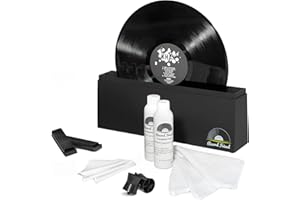 BIG FUDGE Vinyl Record Cleaner Kit - Scratch-Free Album Record Cleaning Machine w/Record Cleaning Solution Fluid, Record Brush, Drying Racks - Professional Vinyl Record Care