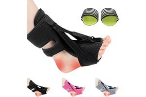 HESUSUSI Fascite Plantare Notturna 3 Correas Soporte Ajustables Férula Pie Tobillera Con Arqueado Para Tendinitis De Aquiles, Caída Del Pie, Problemas En El Talón Del Tobillo (Nero)