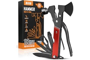 BIIB Idee Regalo Uomo, 18 in 1 Outil Multifonction, Regalo San Valentino per Lui, Regalo Anniversario per Lui, Campeggio Accessori Utili, Festa del Papa Idee Regalo, Idee Regalo Uomo Compleanno