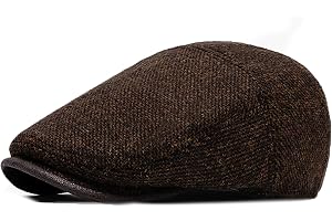 Gubbkeps Herr i Ullblandning, Justerbar Flat Cap Vintage Platt Newsboy Irish Keps, Klassisk Gubbkeps Murarhatt i och Gatsby S