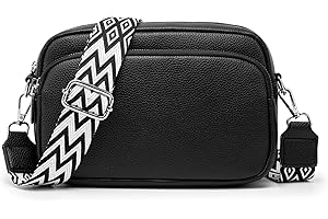 GUQTLUN Umhängetasche für Damen Breiter Gurt Leder Crossbody Bag Damen Stylisch Schultertaschen Damen Kleine Messenger Tasche