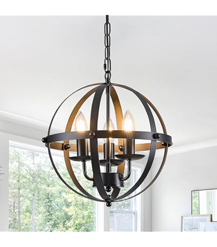 Mengjay Trade Outdoor in hoogte verstelbare hanglamp retro buiten/interieur hanglamp E27 brons waterdicht aluminium glas lampenkap hanglamp voor tuin hal paviljoen villa druiven frame