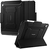 Spigen iPad 11" (2025) / 10.9" (2022) ile Uyumlu Kılıf Rugged Armor Pro Stand &ouml;zellikli &Uuml;st D&uuml;zey Koruma Siyah Karbon Kapak -