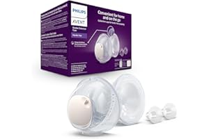 Philips Avent Dwa bezdotykowe pojemniki na pokarm, ultralekkie i przezroczyste pojemniki na pokarm do elektrycznego laktatora, 4 osłonki piersi(2× 21mm, 2× 24mm), 2 wkładki laktacyjne 19mm, SCF439/01
