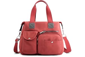 FORRICA Sac à Main Femmes Sacs à Bandoulière Grande Sac D'épaule Imperméable Tissu Oxford Dames Sac Cabas Multi Poches Sacoche