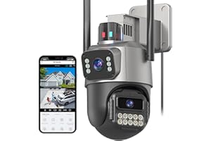 GUOANVISION Kamera Überwachung Aussen,6MP Dual Objektiv Überwachungskamera Aussen,IP66 AußenSicherheitskamera Outdoor mit Automatische Nachverfolgung, Nachtsicht, 24/7 Aussenkamera, 2 Audio, SD/Cloud