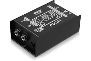 Pyle Boîte de Direct Passive Premium/DI Box – Boîtier DI Audio Professionnel avec Éliminateur de Ronflette, Atténuateur, Jack 6,35 mm & Sortie XLR – Guitare, Basse, Clavier, Studio & Sono