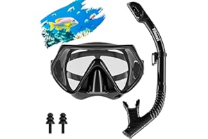 TILENVI Gafas de Buceo Adulto, Gafas Buceo Gran Angular 180°, Mascara Buceo Fabricadas en Vidrio Templado y, Sello De Banda de Silicona, Antifugas y Antivaho, Adecuadas para Bucear Nadar